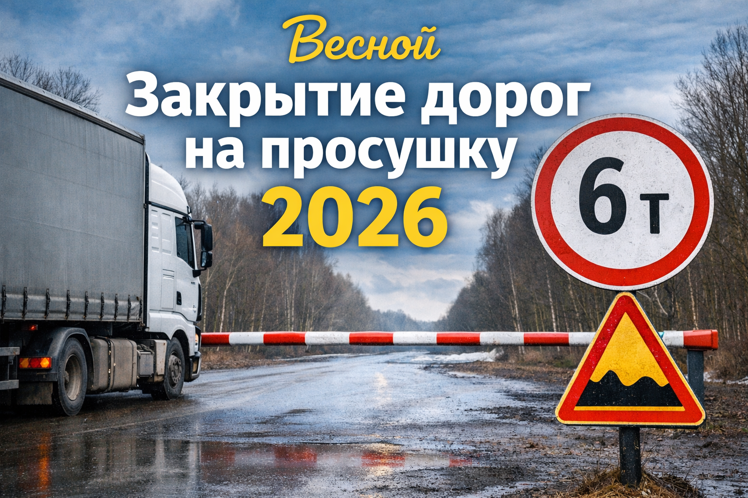 Закрытие дорог на просушку в 2026 году: график по регионам
